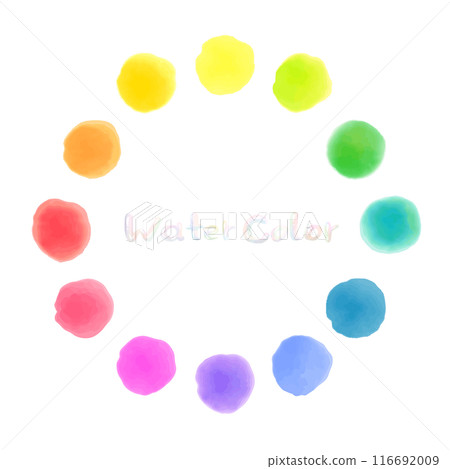 Vivid color polka dot watercolor illustration Vivid color polka dot watercolor illustration 116692009