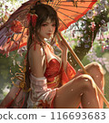 Japanese woman in Japanese clothes 116693683