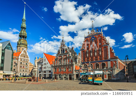Riga Town Hall Square, House of the Blackheads and St. Peter's C 116693951
