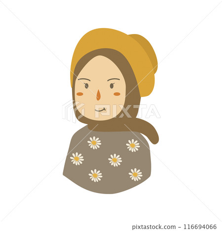 Muslim female in hijab wearing hat 116694066