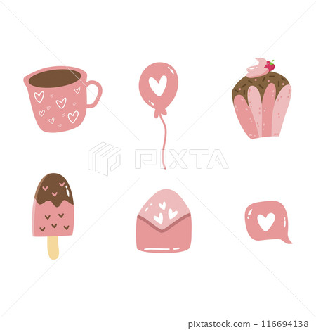 Hand drawn illustration valentine's day element 116694138