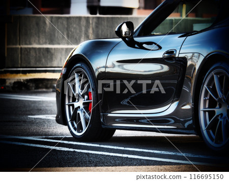 Shiny black sports car 116695150