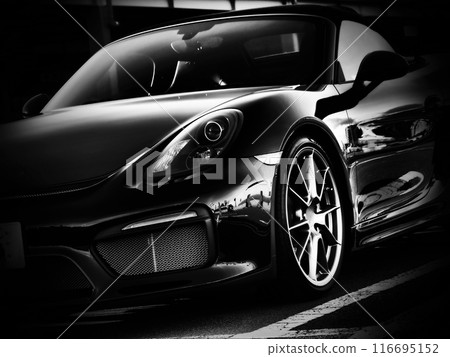 Shiny black sports car 116695152