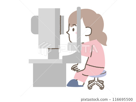 一名女性在體檢期間進行眼壓測試 116695500