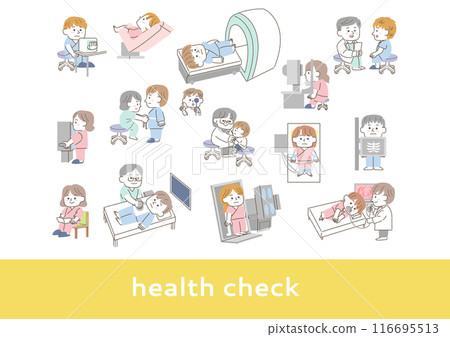 Illustration set of people related to health check 116695513