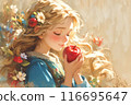 A girl with an apple 116695647
