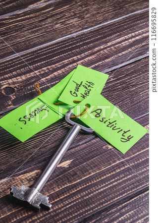 Concept image using a key and a tag with the words Concept image using a key and a tag with the words 116695829