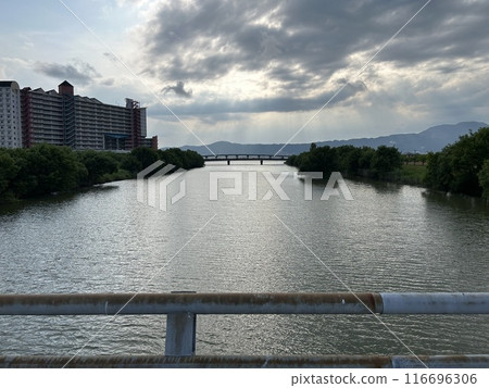 Cloudy river view 116696306