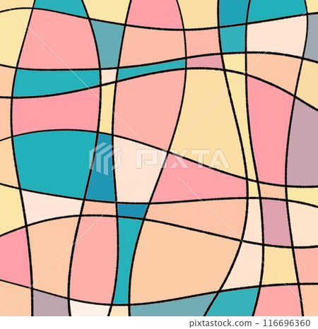 Stained glass-like black lines and colored surfaces background illustration 21 Stained glass-like black lines and colored surfaces background illustration 21 116696360