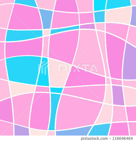 Stained glass-like white lines and colored surfaces background illustration 3 116696469