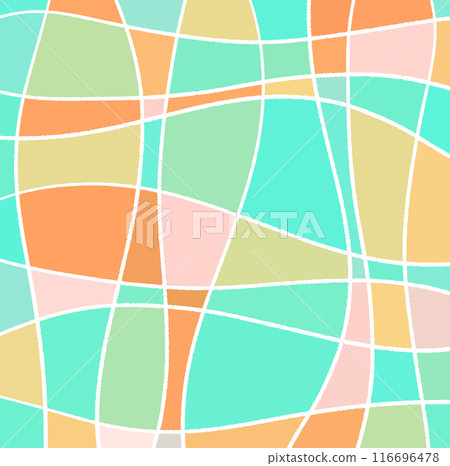 Stained glass-like white lines and colored surfaces background illustration 12 116696478