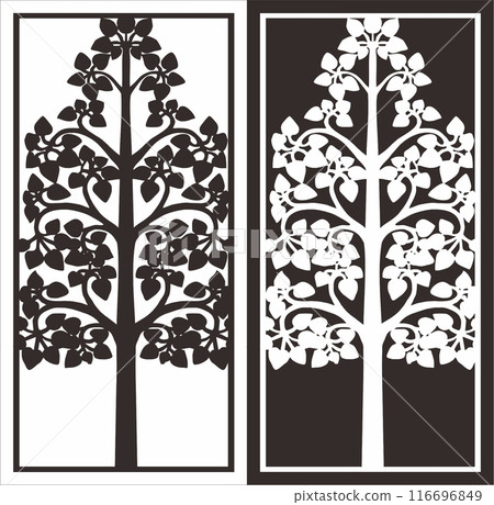 Vector Cutting Laser Partition Fences And Facade , Seamless Pattern 116696849