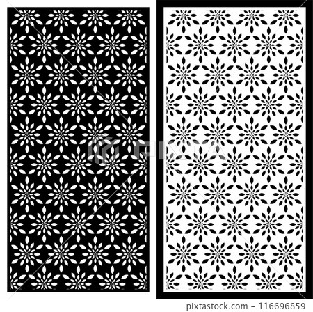 Vector Cutting Laser Partition Fences And Facade , Seamless Pattern 116696859