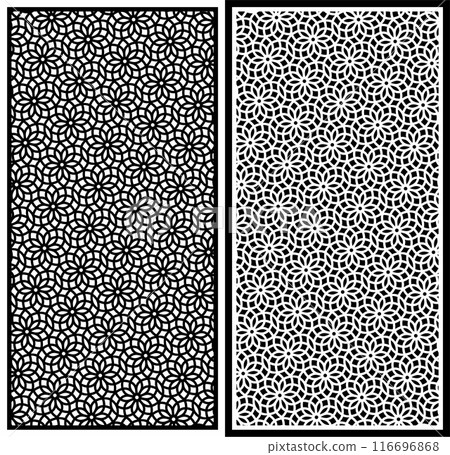 Vector Cutting Laser Partition Fences And Facade , Seamless Pattern 116696868