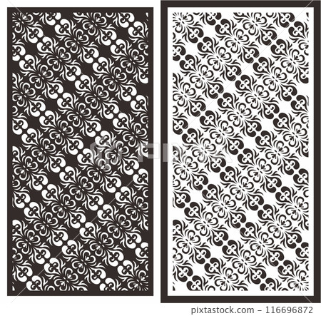 Vector Cutting Laser Partition Fences And Facade , Seamless Pattern Vector Cutting Laser Partition Fences And Facade , Seamless Pattern 116696872