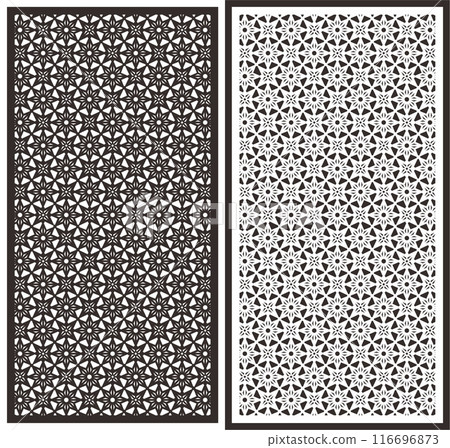 Vector Cutting Laser Partition Fences And Facade , Seamless Pattern 116696873