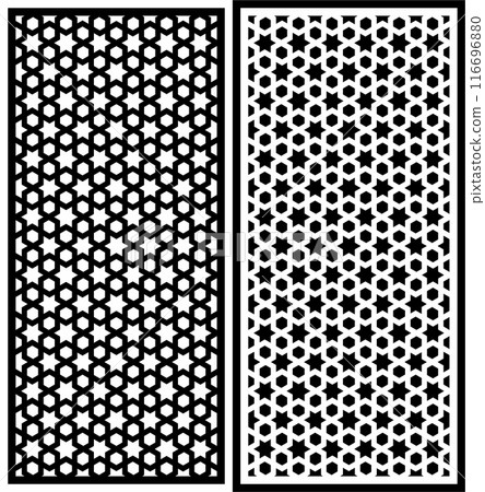 Vector Cutting Laser Partition Fences And Facade , Seamless Pattern Vector Cutting Laser Partition Fences And Facade , Seamless Pattern 116696880