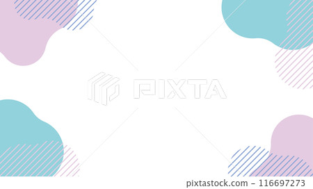 Abstract frame liquid shapes stripes purple and light blue 116697273