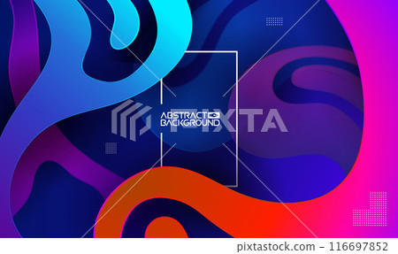 Abstract Blue and Orange Swirls Background Design 116697852