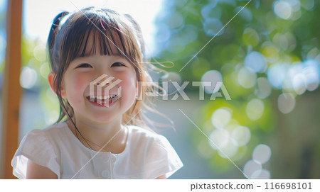 綠色中笑的女孩 兒童 兒童 生成人工智慧 綠色中笑的女孩 兒童 兒童 生成人工智慧 116698101