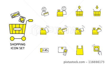 購物圖示集 116698173