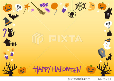 Illustration material: Halloween lively frame 116698744