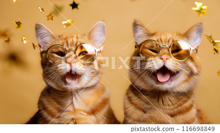 戴眼鏡的微笑貓（AI生成） 116698849