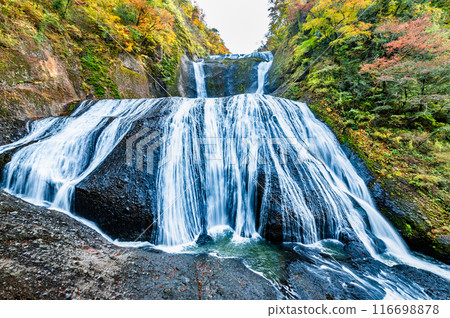 Fukuroda Falls in autumn colors in Ibaraki 116698878