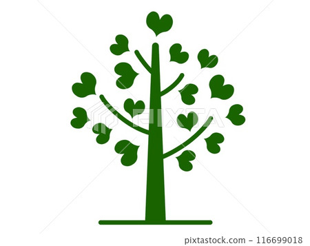Cute tree with heart-shaped leaves Cute tree with heart-shaped leaves 116699018