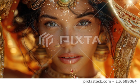 Indian woman in traditional dress Indian woman in traditional dress 116699064