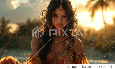 Indian woman in traditional dress 116699071