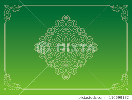 Classic, elegant and gorgeous decorative frame, gradient green 116699182