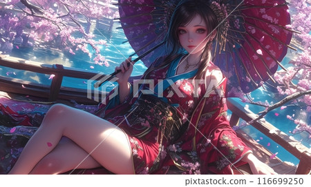 Japanese woman in traditional dress Japanese woman in traditional dress 116699250