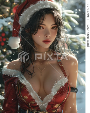 woman dressed as Santa Claus woman dressed as Santa Claus 116699268