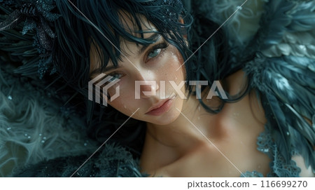 woman with black wings 116699270