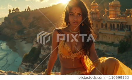 Indian woman in traditional dress Indian woman in traditional dress 116699363