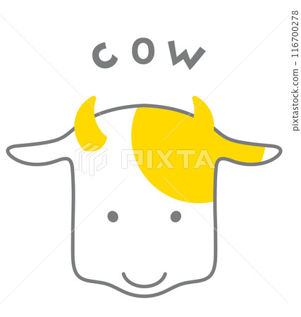 Simple icon style cow face illustration 116700278