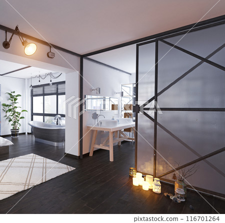 modern loft interior. modern loft interior. 116701264