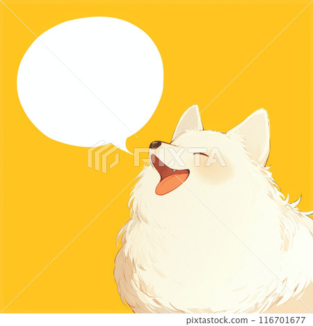 微笑的白狗和講話泡泡 微笑的白狗和講話泡泡 116701677