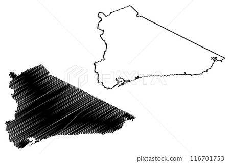 Shire of East Gippsland (Commonwealth of Australia, Victoria state, Vic) map vector illustration, scribble sketch East Gippsland Shire Council map 116701753