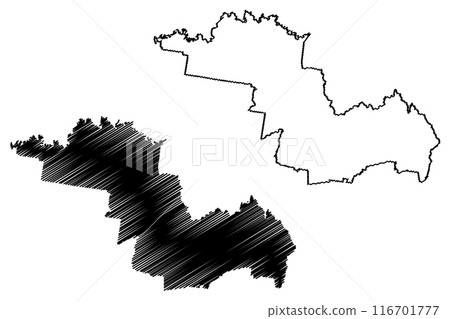 Shire of Indigo (Commonwealth of Australia, Victoria state, Vic) map vector illustration, scribble sketch Indigo Shire Council map 116701777