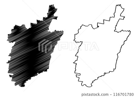 City of Latrobe (Commonwealth of Australia, Victoria state, Vic) map vector illustration, scribble sketch Shire of La Trobe Council map 116701780