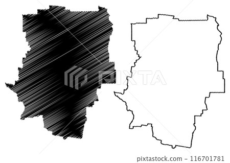 Shire of Loddon (Commonwealth of Australia, Victoria state, Vic) map vector illustration, scribble sketch Loddon Shire Council map 116701781