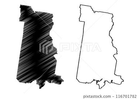 City of Casey (Commonwealth of Australia, Victoria state, Vic) map vector illustration, scribble sketch Casey map 116701782