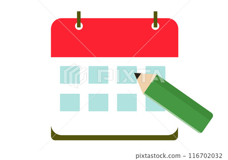 日曆和鉛筆。制定一個計劃。向量圖 116702032