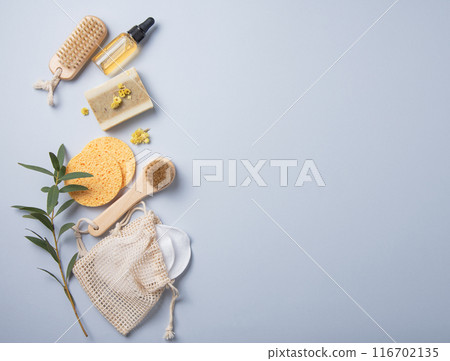 Eco-friendly and zero waste concept beauty spa  with natural cosmetic products 116702135