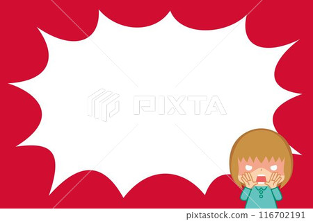 Angry and screaming cute little girl illustration cartoon background copy space template Angry and screaming cute little girl illustration cartoon background copy space template 116702191