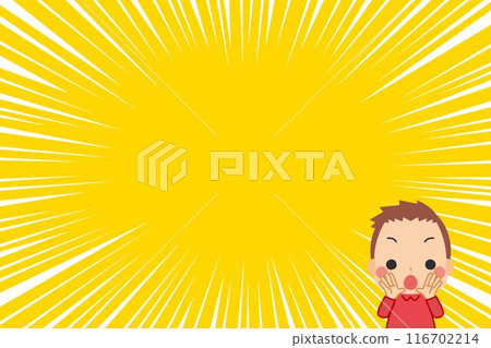 Cute little boy calling out "Hey!" illustration cartoon background copy space template Cute little boy calling out "Hey!" illustration cartoon background copy space template 116702214