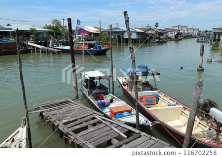 Small boat on Ketam Island, Malaysia Small boat on Ketam Island, Malaysia 116702258