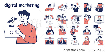 Person business fashionable illustration material 116702412